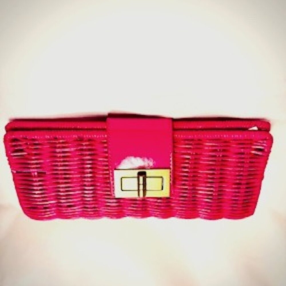 J. Crew Woven Clutch, Hot Pink